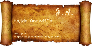 Hajda András névjegykártya